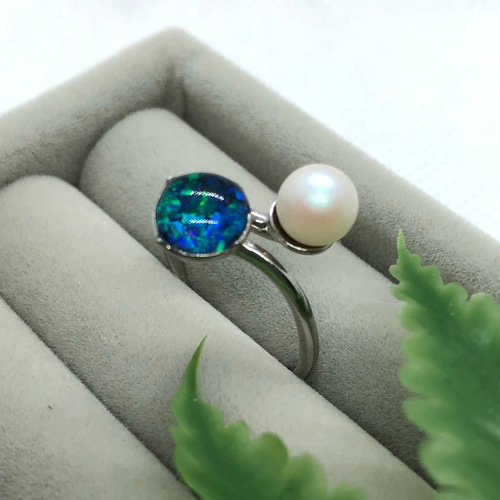 ♡理楽♡　オーダー　オパールデザインリング Pt900 ブラックオパールリング 0.664ct 指輪・リング Atelier