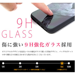 ネコとピアノ ネイビーver 強化ガラス スマホケース iPhone13&SE3 も対応！ 2枚目の画像