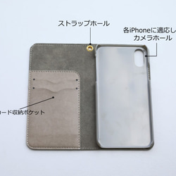 青空と飛行機雲 ver1 手帳型 スマホケース iPhone12・iPhoneSE3にも対応！ 4枚目の画像