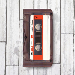 レトロ カセットテープ 柄 ver1 帯なし手帳型スマホケース iPhone12・iPhoneSE3にも対応！ 4枚目の画像
