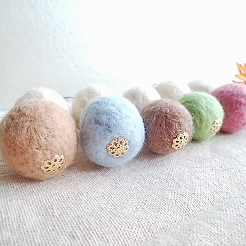 定番】【人気】【受注生産】ふんわりストラップ 羊毛フェルト シンプル