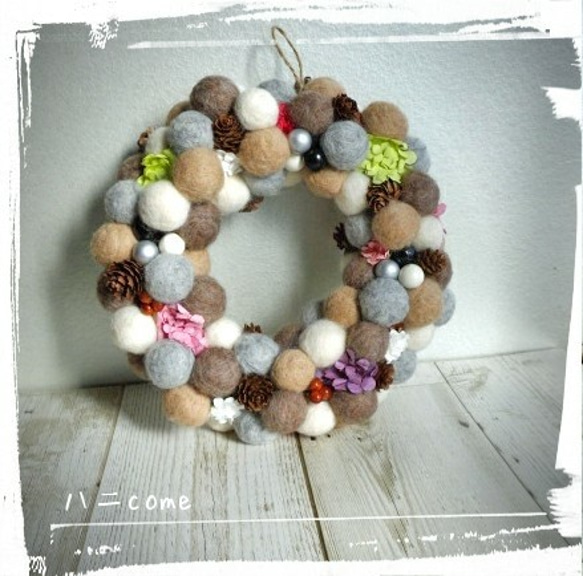 オーダーメイドリース 羊毛フェルト オーダーメイドリース 羊毛