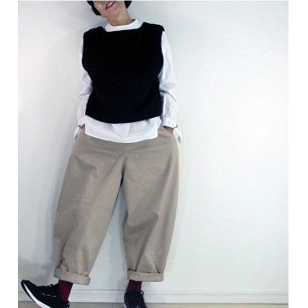 再販/受注制作商品/パンツ裏地なし日本布使用ぶかぶかパンツ（PN-0071) 7,350円