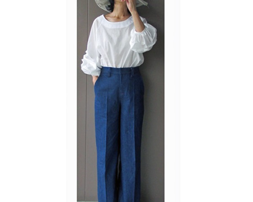 型紙/teliteaパンツ5号～17号サイズ展開き縫い代付カット済み布帛用