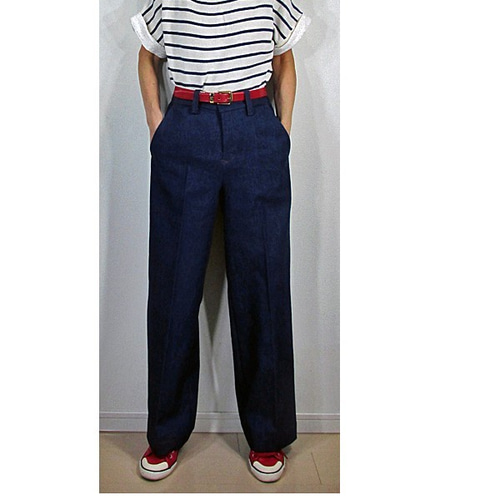 型紙/teliteaパンツ5号～17号サイズ展開き縫い代付カット済み布帛用