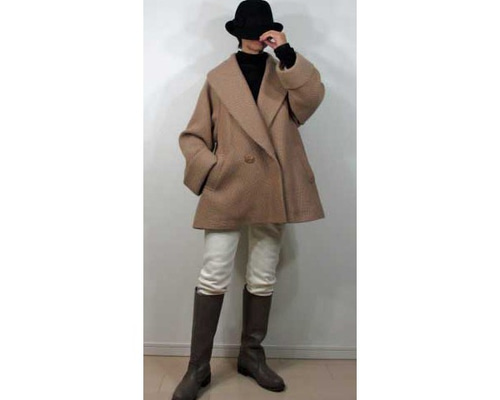 型紙/縫い代付きカット済み裏地型紙つきへちまカラーコート（COAT-0007