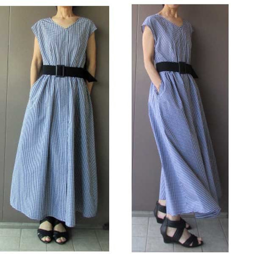 型紙/ウエスト切り替えワンピース縫い代カット済み5号～ 17号(OP-0085