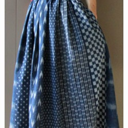 再販/商品/teliteaスカート日本備後絣藍染めウエストタックゴム86cm丈ロングスカート（SK-0091) 5枚目の画像