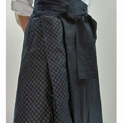 展示作品/telitea/スカート小紋とストライプ和柄プリント木綿ラップロングスカート（SK-0094) 7枚目の画像