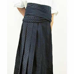 展示作品/telitea/スカート小紋とストライプ和柄プリント木綿ラップロングスカート（SK-0094) 8枚目の画像