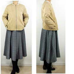 型紙/telitea縫い代付きカット済みニットジャケット前ファスナー開き５号～１７号サイズ展開（NJK-0011) 4枚目の画像