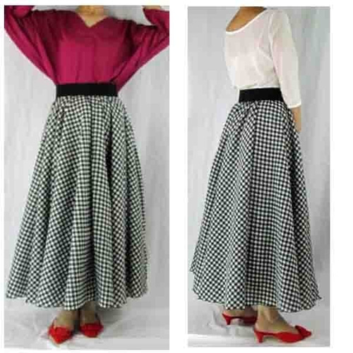 定価41800円 45R フロート二重天竺ボーダースカート ウエストゴム 型紙/telitea縫い代付きカット済みウエストゴムロング