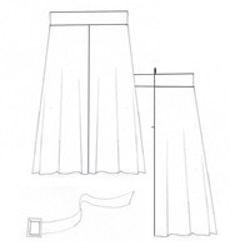 型紙/telitea縫い代付きカット済み裏地付きフレアースカート（SK-0055) 7枚目の画像