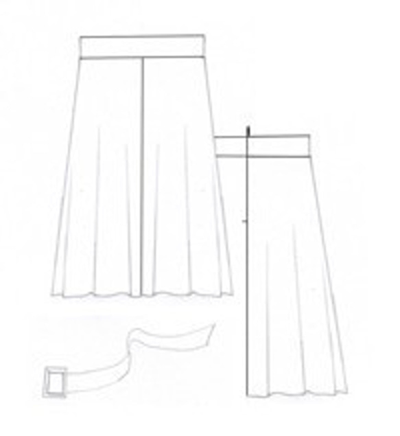 型紙/telitea縫い代付きカット済み裏地付きフレアースカート（SK-0055) 7枚目の画像
