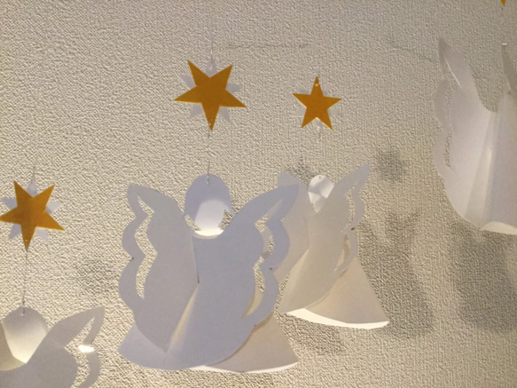 天使と星のモビール（♡） 2枚目の画像