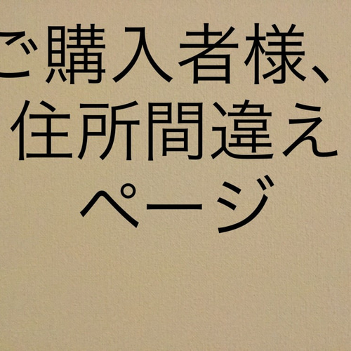 ☆ご購入者様 住所間違いによる再発送☆ の場合のページです<m(__)m 
