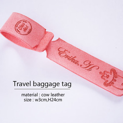 【行李箱標誌】名牌印記旅行行李名牌馬卡龍粉紅色 第1張的照片
