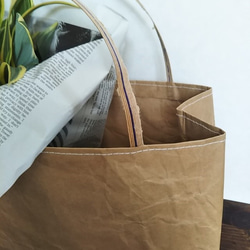 米袋バッグ★ちっちゃいお袋さん★バゲットバッグ★白ステッチ 2枚目の画像