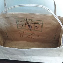 米袋バッグ★ちっちゃいお袋さん★バゲットバッグ★白ステッチ 3枚目の画像