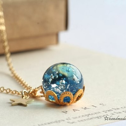 硝子の☆Celestial globe〈天球儀〉ネックレス/宇宙 ネックレス