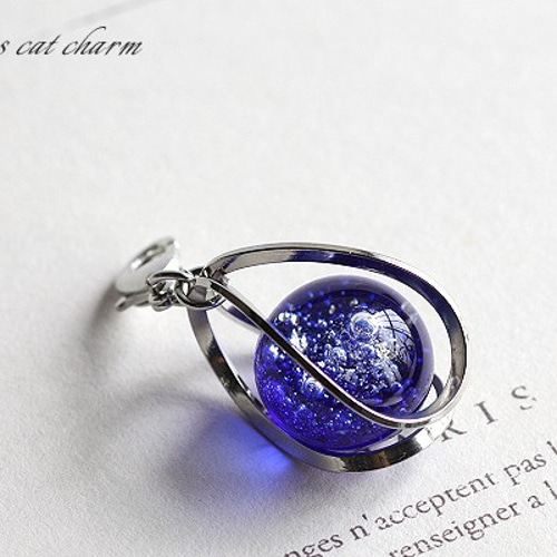 ガラスの猫のアクセサリー〈宇宙/軌道〉 リード・首輪 工房ぺるる 通販 
