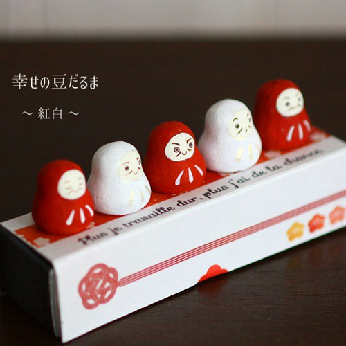 豆だるま ～紅白～ 立体・オブジェ 工房ぺるる 通販 8507569｜Creema
