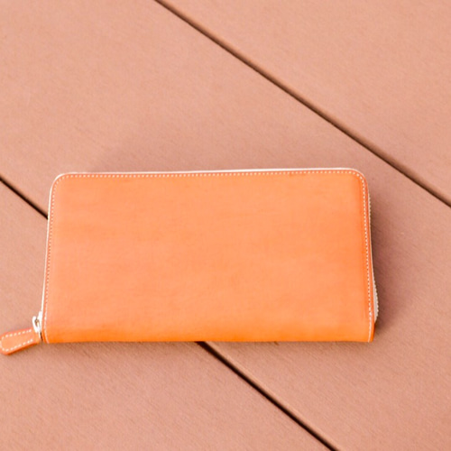 送料無料】【オーダー品】収納力抜群 ラウンドファスナー長財布 小銭  