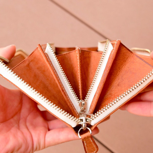 送料無料】【オーダー品】収納力抜群 ラウンドファスナー長財布 小銭  