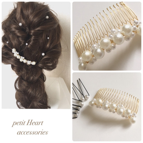 スワロフスキーデコ ヘアクリップ クリスタルオーロラ