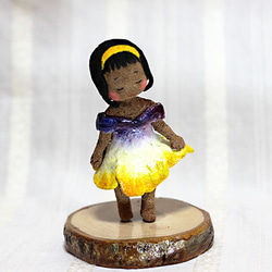コルク人形　flower girl 「パンジー」 2枚目の画像