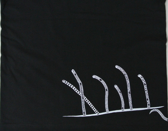 オキナワノ　チンアナゴTシャツ　黒　レディース 4枚目の画像
