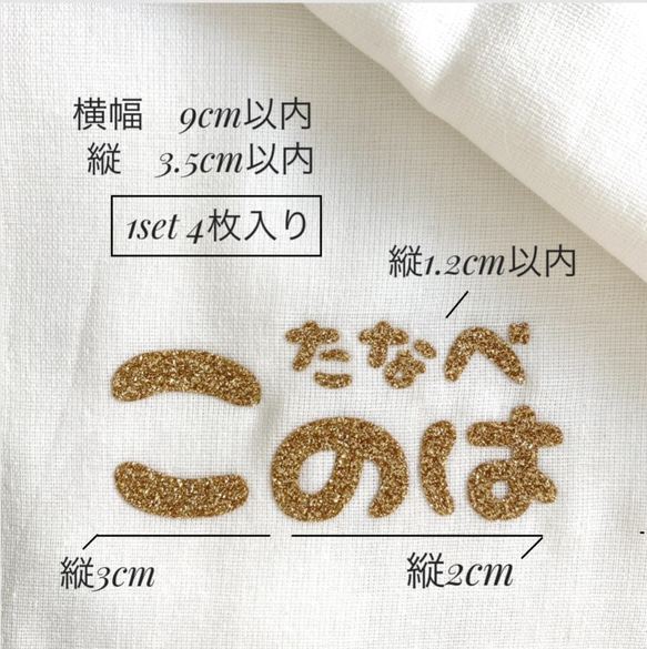 【アイロン接着】ラメあり　名前シール（組み合せ型） 1枚目の画像