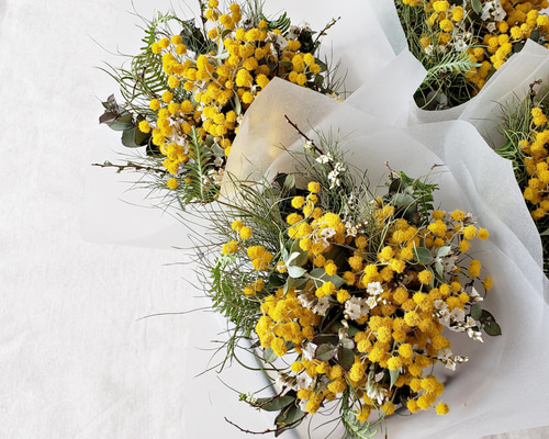 ミモザ&ユーカリのミニブーケ / ドライフラワー ～little bouquet