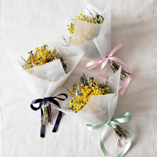 ミモザ&ユーカリのミニブーケ / ドライフラワー ～little bouquet