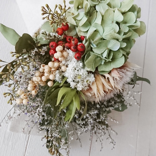 アジサイのスワッグ 紫陽花 ドライフラワー ～果てしない想いと