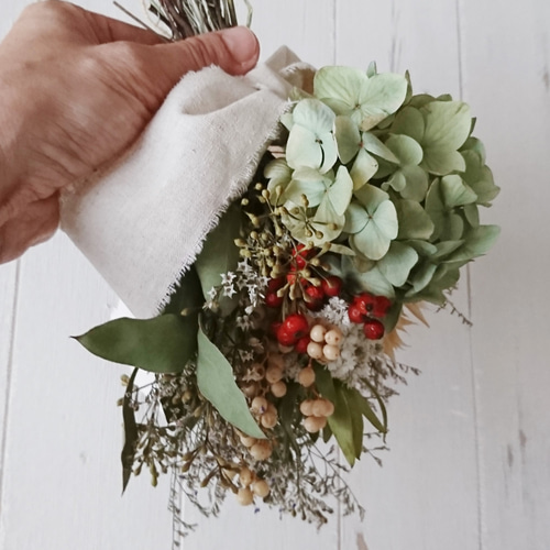 8.秋色紫陽花スワッグ 秋色紫陽花のスワッグ」 | プリザーブドフラワー アーティフィシャル