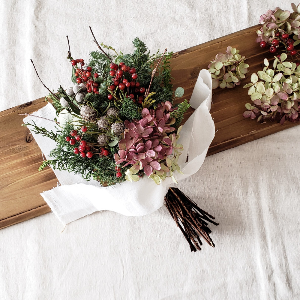 スワッグ(ミナヅキ&秋の実物達) / ドライフラワースワッグ花束swag