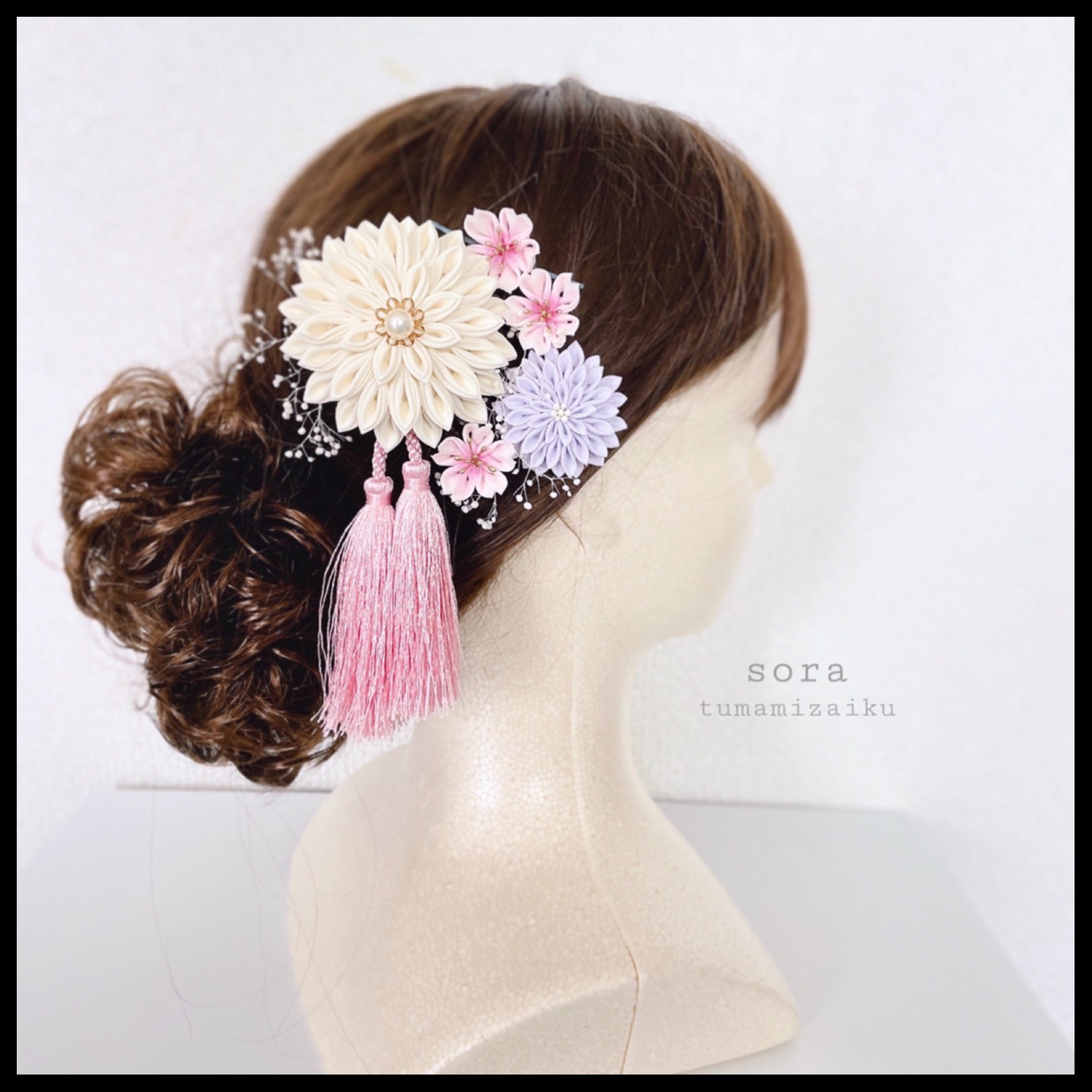 つまみ細工　髪飾り　＊桜春満開＊  成人式　卒業式　振袖　結婚式