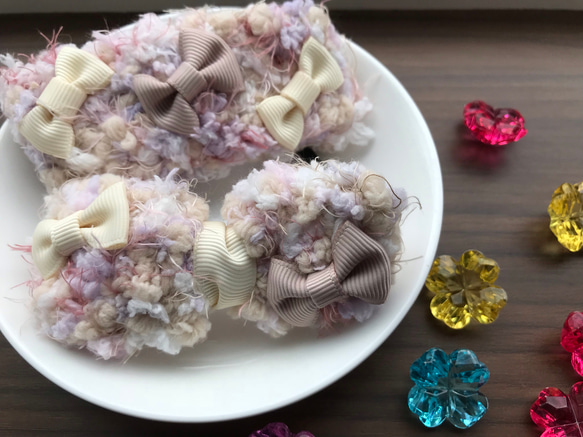 手編み＊引き揃え糸のヘアピンセットの通販 by natural fuuw.a｜ラクマ