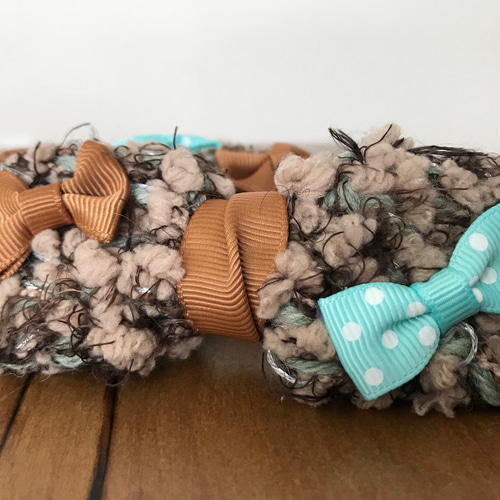 ハンドメイド♡モコモコチョコレートポニークリップ