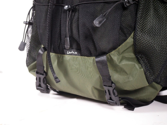 深緑色 X-Pac 超軽量登山バッグ 20L 30L 40L バークマウンテン55Lバックパック 宿泊登山 日帰り登 3枚目の画像