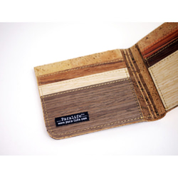 Paralife 5種類の木製とCORK コルクの軽くてスリムなメンズアイテム エレガントな二つ折り財布 2枚目の画像