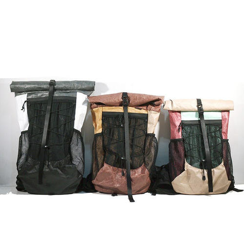 6dotsザック　　登山　アウトドア　フルオーダー スプリット黒X-Pac 超軽量登山バッグ 20L 30L 40L バーク