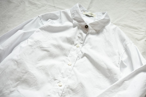 真っ白なブロードのシャツ【受注生産】 3枚目の画像