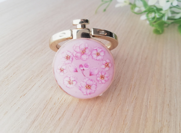 【Creema限定】バンカーリング♡八重桜のスマホリング♡ 1枚目の画像