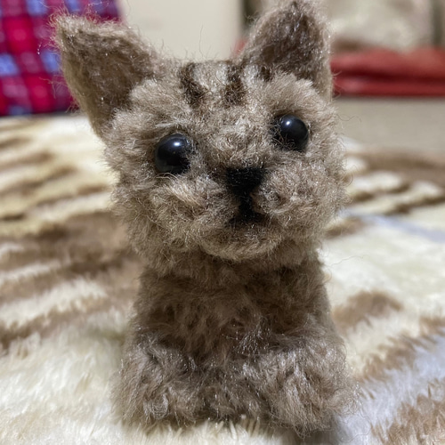 毛糸ポンポン ねこちゃん キジトラタイプ 羊毛フェルト マシュ 通販