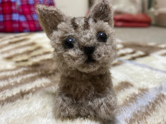 毛糸ポンポン ねこちゃん キジトラタイプ 羊毛フェルト マシュ 通販