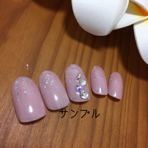 ネイルチップスワロフスキーオーダーネイル