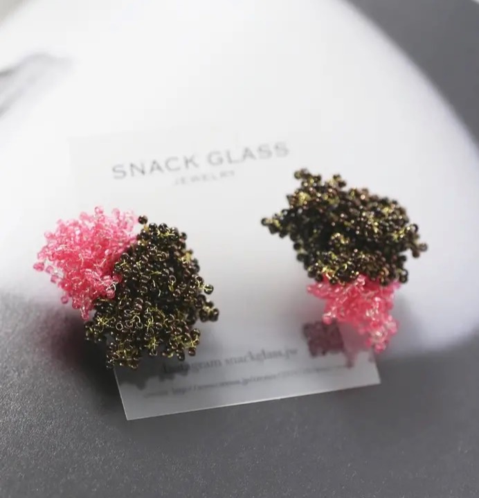 SOLD OUT   フランボワーズ ショコラ  ピアス