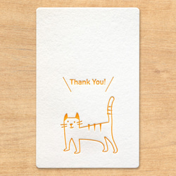 活版カード　4種12枚　猫　ねこ　シンプル　サンキューカード　活版印刷　カード 3枚目の画像